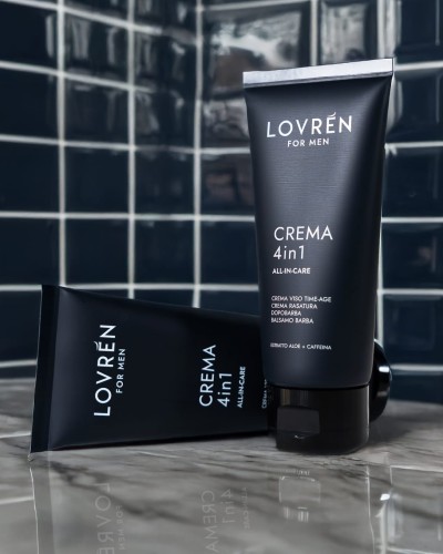Lovrén wielofunkcyjny krem odżywczo-pielęgnacyjny dla mężczyzn z owsem, kofeiną, ekstraktem z aloesu i malwy oraz naturalnymi olejkami i wit E, 50 ml