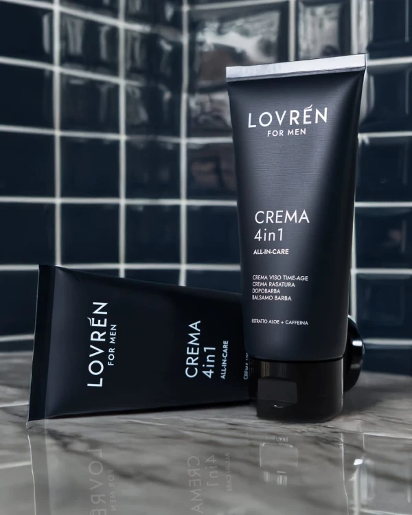 Lovrén wielofunkcyjny krem odżywczo-pielęgnacyjny dla mężczyzn z owsem, kofeiną, ekstraktem z aloesu i malwy oraz naturalnymi olejkami i wit E, 50 ml