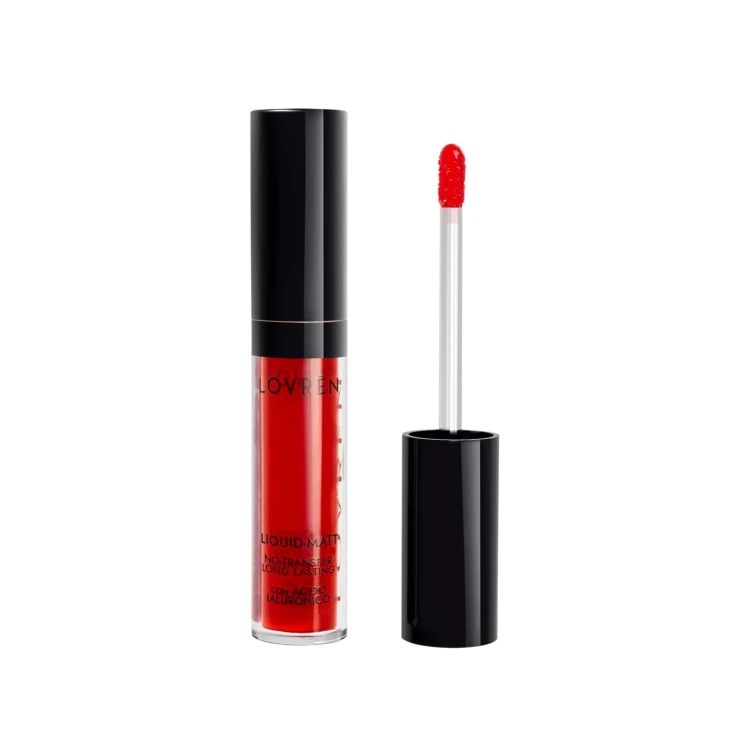 Lovrén Szminka w płynie z olejkiem z awokado i kwasem hialuronowym, R3 Rosso Intenso, 3 ml