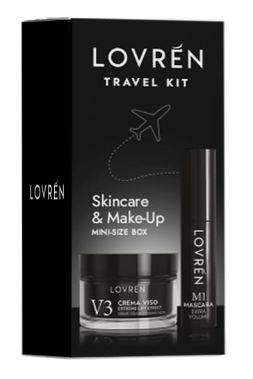 Lovrén zestaw podróżny: M1 Mascara Mini Extra Objętość, 5 ml + liftingujący krem do twarzy V3 Extra-Lift Effect, 15 ml