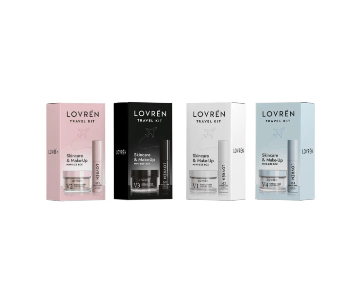 Lovrén zestaw podróżny: M2 Mascara Mini Super Długość, 5 ml + głęboko nawilżający i odżywczy krem do twarzy V1 Hydra-Age Effect, 15 ml